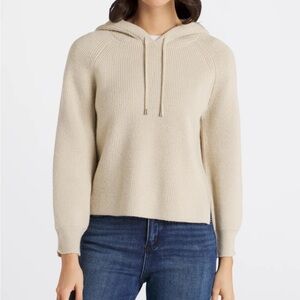 NWT Cyrus Black Ribbed Knitted Hooded Sweater